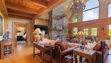 Télévision, cheminée, chaßne hi-fi