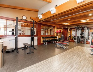 Fitness facility - Vintage 2-level MTN View Condo w/ fireplace, Vail Gondola + spa easy access (Vail)