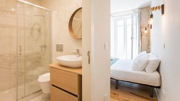 Hair dryer, towels, toilet paper