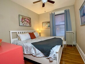 2 bedrooms, iron/ironing board, travel crib, free WiFi