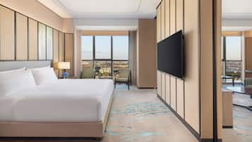 Premium bedding, down duvets, in-room safe, desk