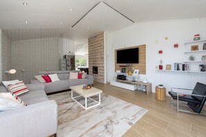 Fernseher, Kamin