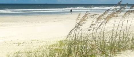 靠近海滩、沙滩毛巾