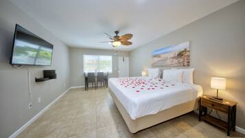 Egyptian cotton sheets, premium bedding, pillow-top beds, desk