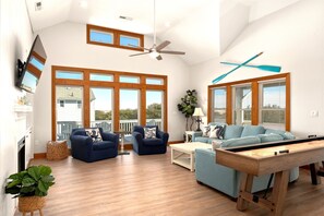 Smart TV, table tennis, books, stereo