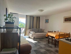 TV - Holiday apartment with a view and pool (Jadranovo)