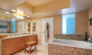 Combined shower/tub, jetted tub