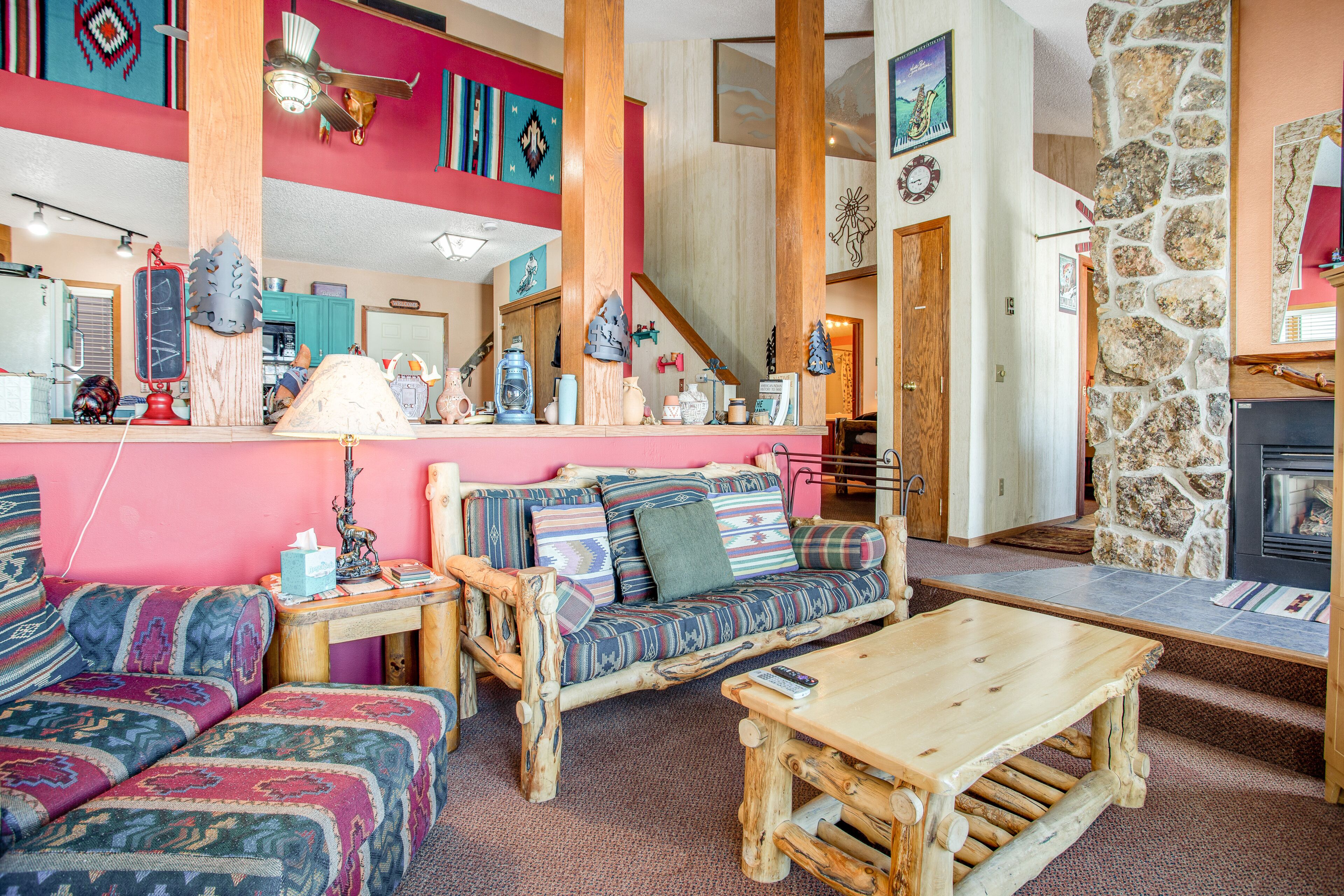 Mountain manor with fireplace, tennis, balcony, heated pool, & amazing view