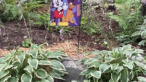 Een houten bord met 'Glen Hill Park' en een bericht dat bezoekers welkom heet.