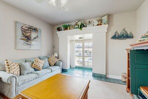 TV, DVD player, video library