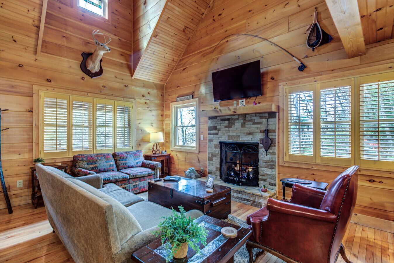 Smart TV, fireplace, video games, foosball