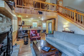 Smart TV, fireplace, video games, foosball