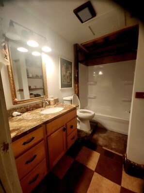 Combined shower/bathtub - Charming completely updated cottage with water views of Croton Pond. (Newaygo)