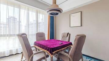 Down comforters, minibar, desk, blackout drapes