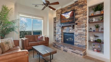 TV, fireplace, DVD player