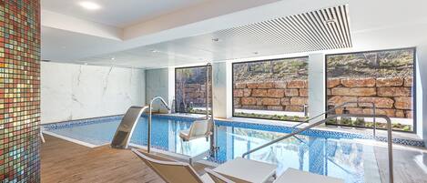 Indoor pool, a heated pool