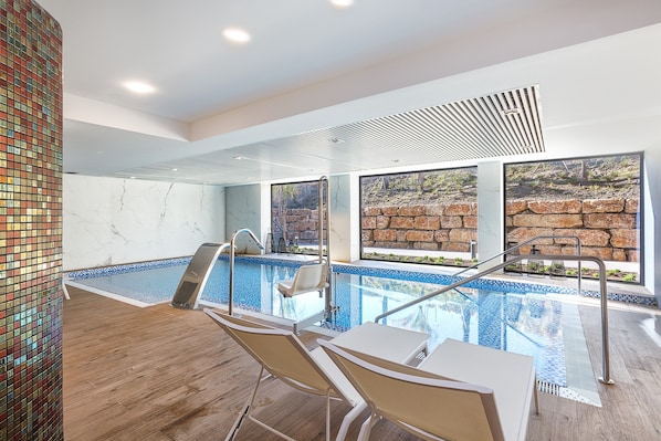 Indoor pool, a heated pool