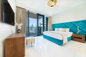 Luxury-Apartment, 3 Schlafzimmer | 3 Schlafzimmer, Zimmersafe, Verdunkelungsvorhänge, Bügeleisen/Bügelbrett