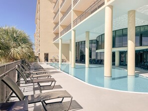 Indoor pool, outdoor pool - Holiday Isle 604 - Beautiful 6th Floor Gulf Front Condo on Dauphin Island (Dauphin Island)