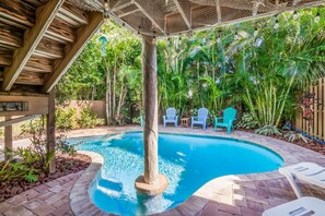 A heated pool - Updated Home, 5 Houses from the Beach! Private Pool and Game Room! - Ocean's 77 (Holmes Beach)