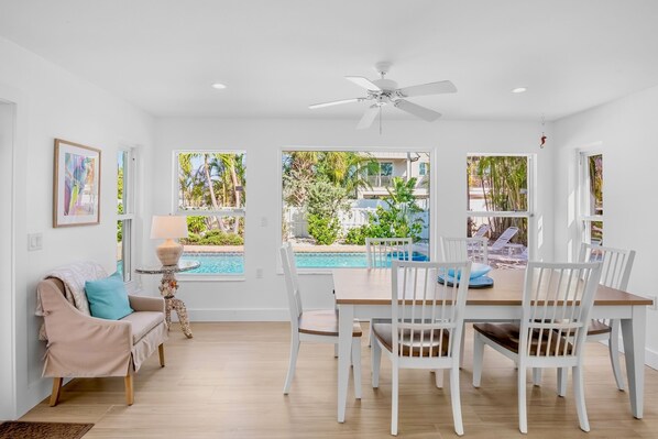 Dining - AMI Stay! Family-Friendly Home with Pool, Twin Room and Garden Views (Anna Maria)