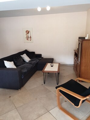 Televisión, reproductor de DVD, libros y estéreo 