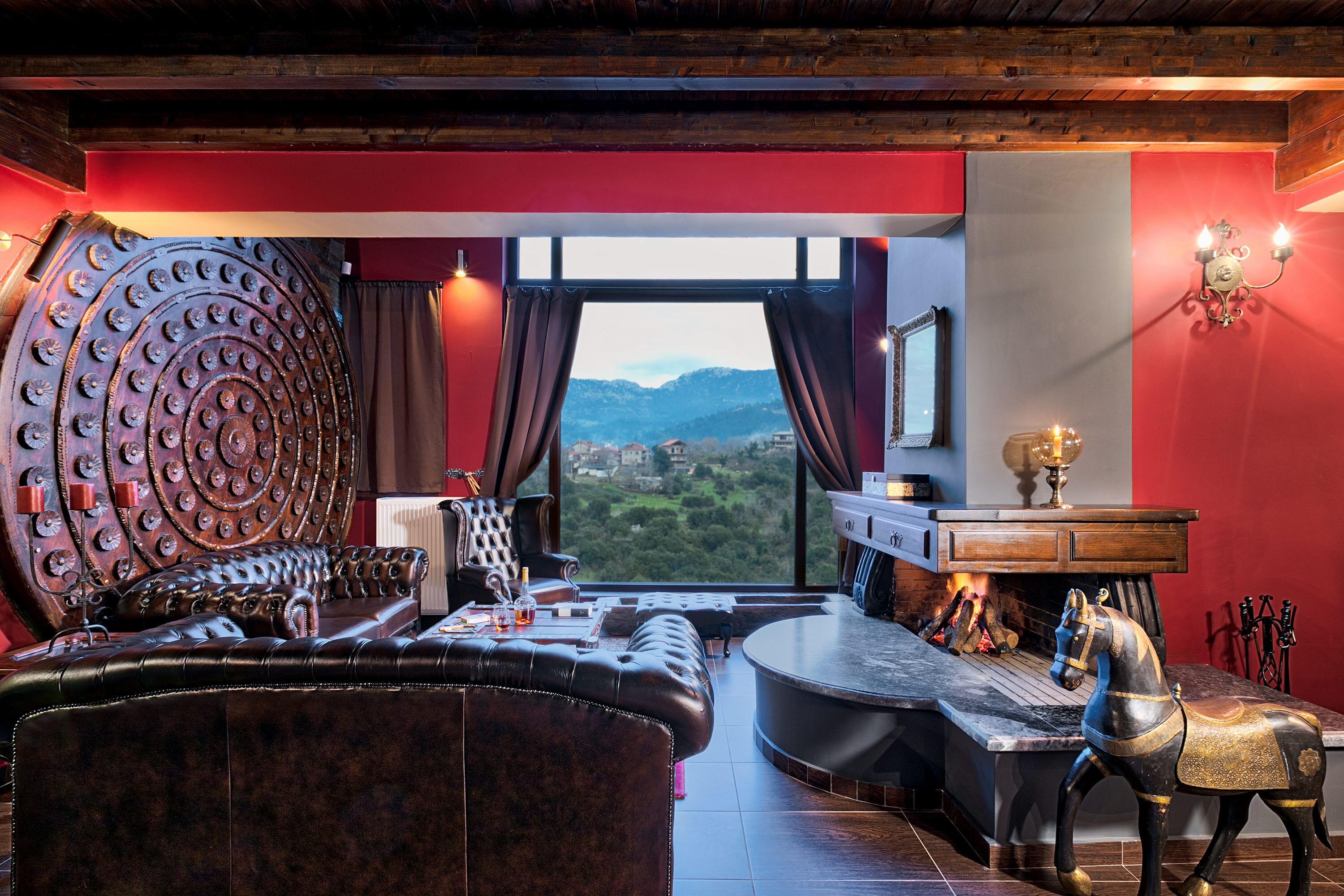 Design Villa, 4 Bedrooms, Fireplace, Mountain View | Living area | 42-inch Smart TV with digital channels, TV, fireplace