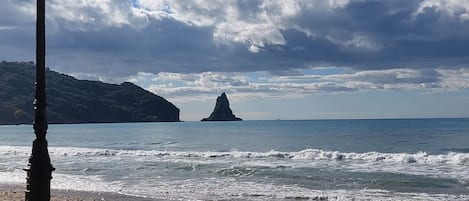 Beach nearby, sun-loungers