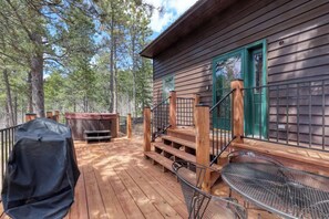 Terrace/patio - Serenity Ridge Retreat – Cozy Cabin with Hot Tub & Mountain Views Near Terry Peak (Lead)