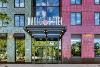 Hotel exterior and entrance at Radio Hotel