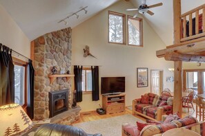 TV, fireplace, video games - Four Seasons Retreat – Cozy Terry Peak Cabin with Hot Tub & Mountain Views (Lead)