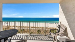 A balcony with a view of the beach and ocean. - The Summit 726 - Condo with Spectacular Ocean View (Panama City)