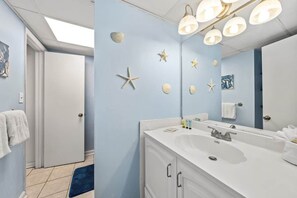 Baignoire, sèche-cheveux, serviettes fournies