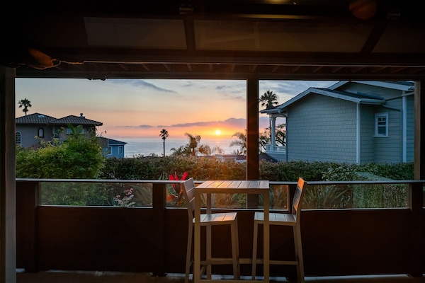 Spectacular Pacific Ocean sunset view from the private patio.