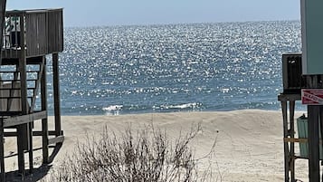 Beach nearby, sun loungers