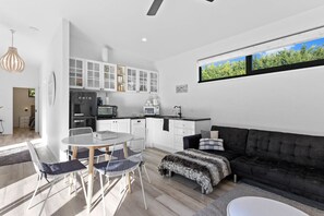 Smart TV, fireplace, table football, ping pong