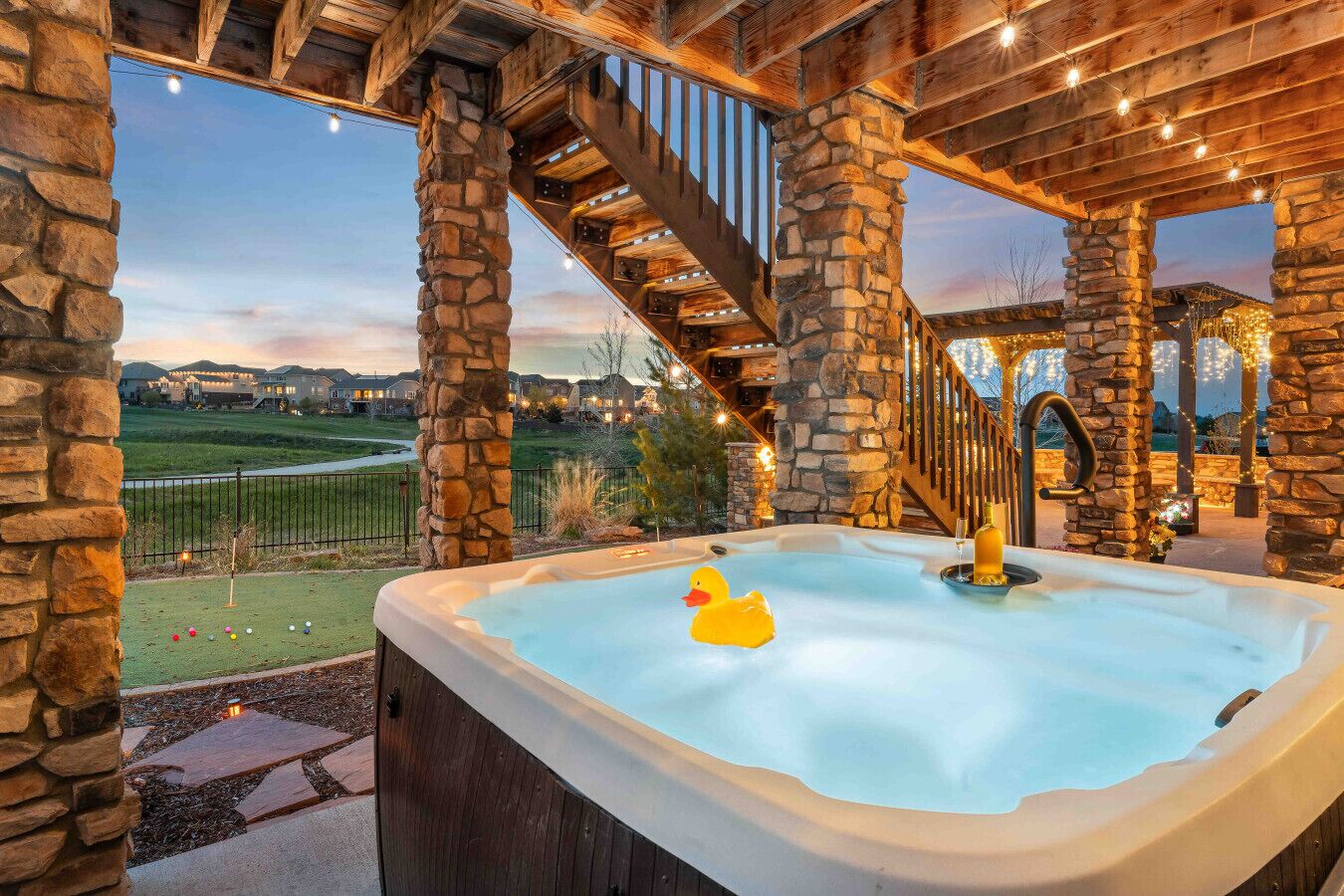 Outdoor spa tub