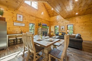 Dining - Classic Log Cabin Goals: Dogs + Hot Tub + Pool (Sevierville)