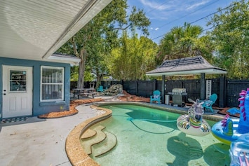 patio with swimming pool