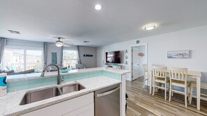 Fridge, microwave, oven, stovetop - Second Floor Condo, Shared Pool, Grills and Boardwalk (Port Aransas)