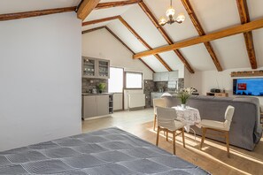 家庭独立别墅, 多间卧室, 双浴室 (House Pepica With Hot Tub) | 起居区 | 21-英寸纯平电视（配备数码频道）、电视、壁炉