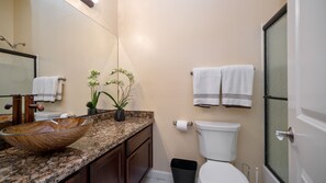 Combined shower/tub, towels, toilet paper - Beautiful Single Story Home in Gated Las Sendas Community with Private Hot Tub  (Mesa)