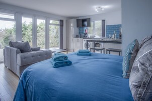 1 habitación, tabla de planchar con plancha, wifi gratis y ropa de cama 