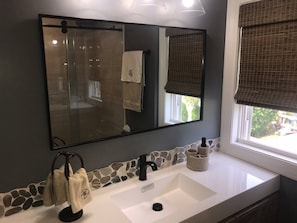 Bathtub, towels, soap, toilet paper - Ocean Views Bonnet Shores Beach House (Narragansett)
