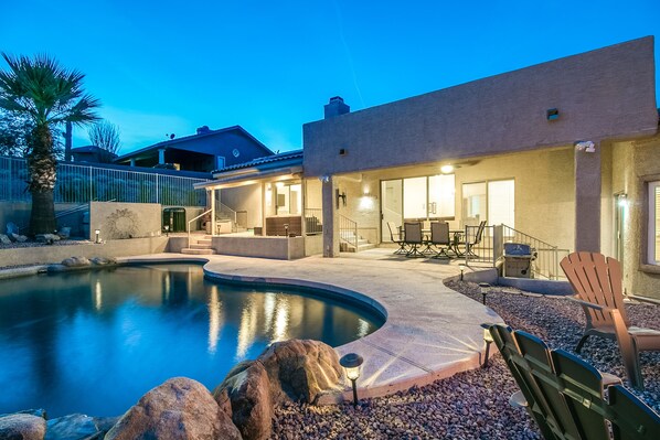 Outdoor pool, a heated pool