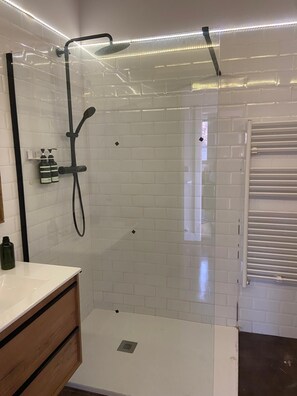 Shower, hair dryer, towels, soap - Loft-style penthouse, with unbeatable views of the Plaza del Pilar. (Zaragoza)
