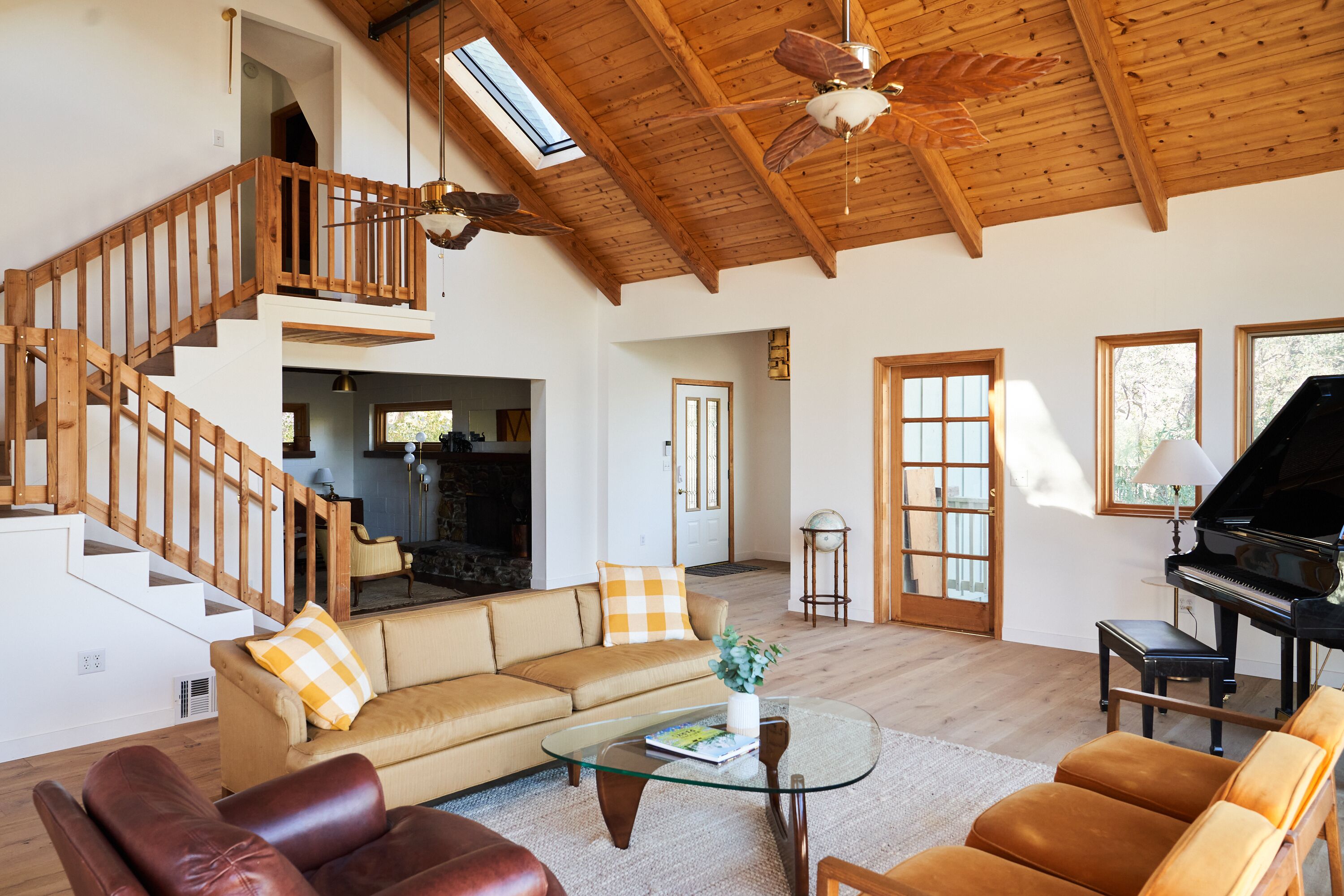 Smart TV, fireplace, DVD player, music library