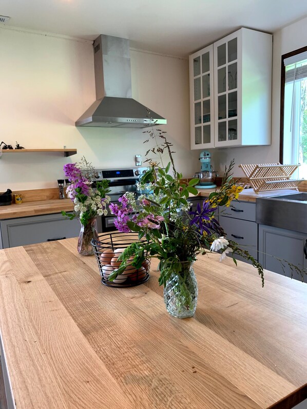 Fridge, microwave, oven, stovetop - Farm Stay with outdoor firepit, Man Cave, animals (Dallas)