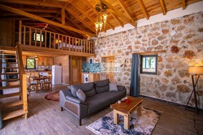 TV - Beautiful stone & wood villa private pool&jacuzi (ANTALYA)