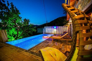 Outdoor pool - Beautiful stone & wood villa private pool&jacuzi (ANTALYA)